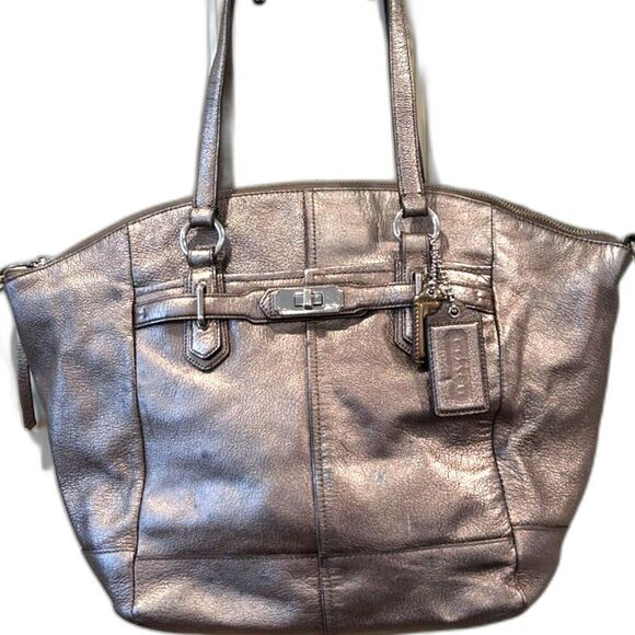 Coach Handbags - Coach Bronze Metallic Shoulder Bag